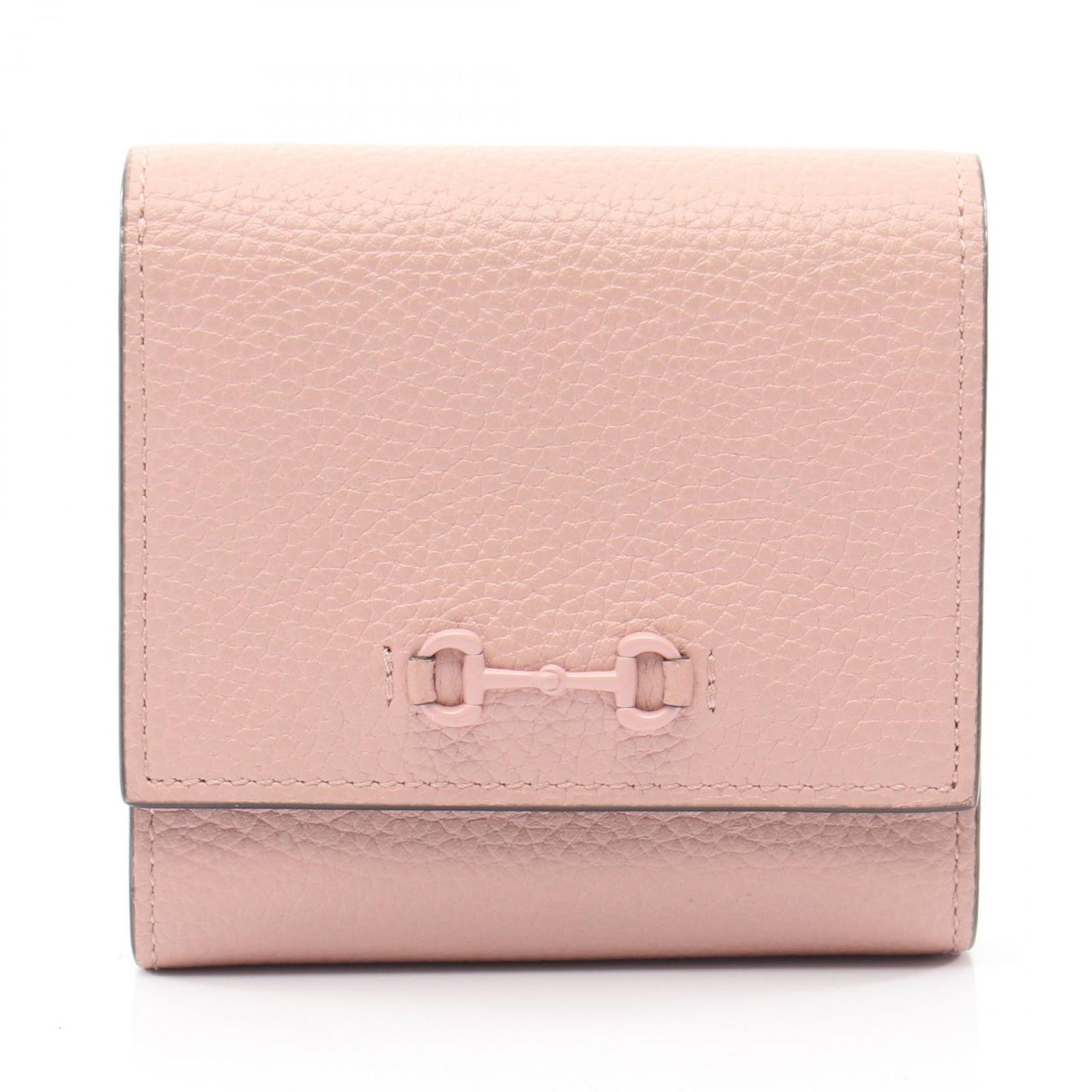 グッチ GUCCI 二つ折り財布 ホースビット 745981 ピンク レザー ホース