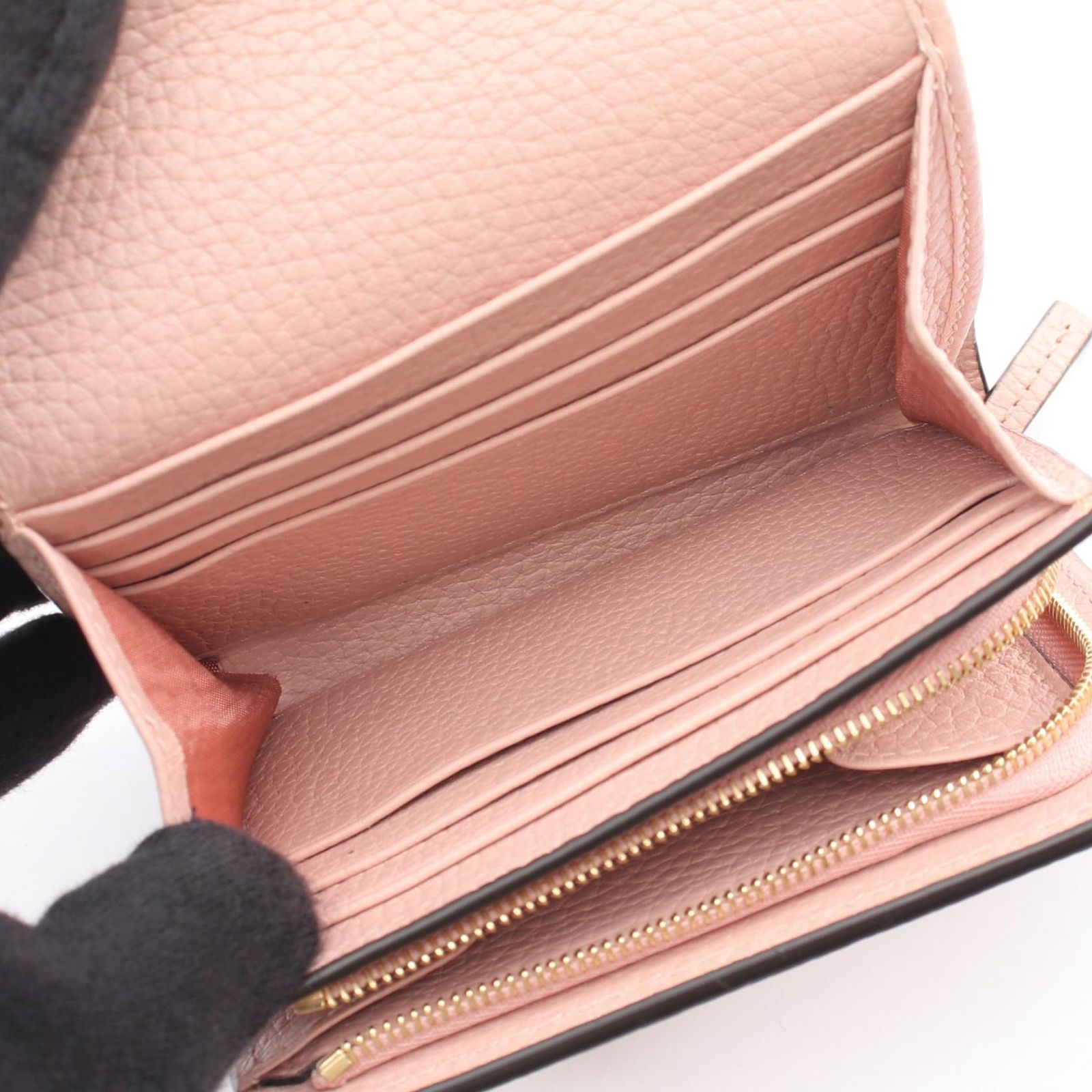 グッチ GUCCI 二つ折り財布 ホースビット 745981 ピンク レザー ホース