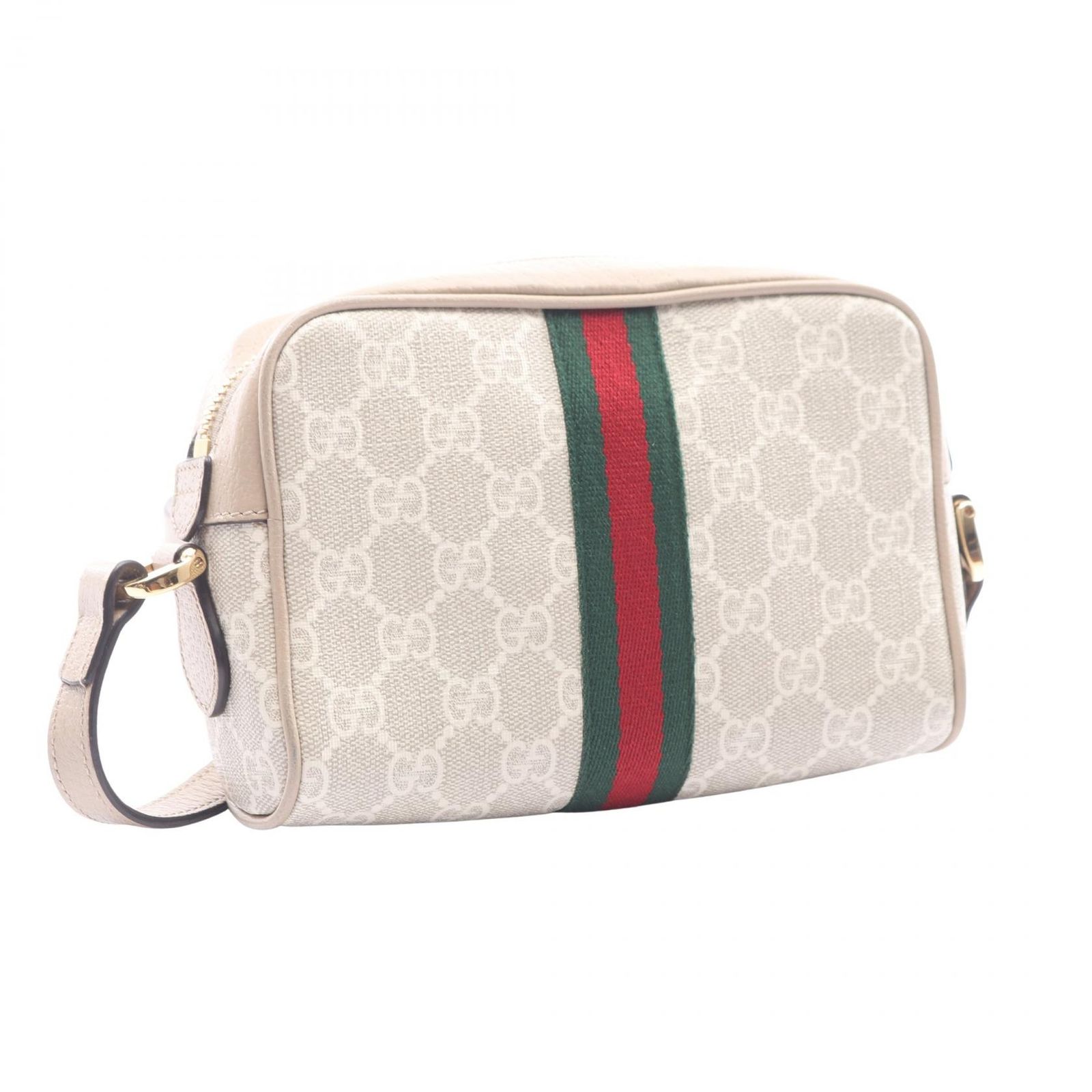 グッチ GUCCI ショルダーバッグ オフィディア GGスプリーム 517350 ライトベージュ PVCコーティングキャンバス レザー オフィディア スモール カメラバッグ レディース