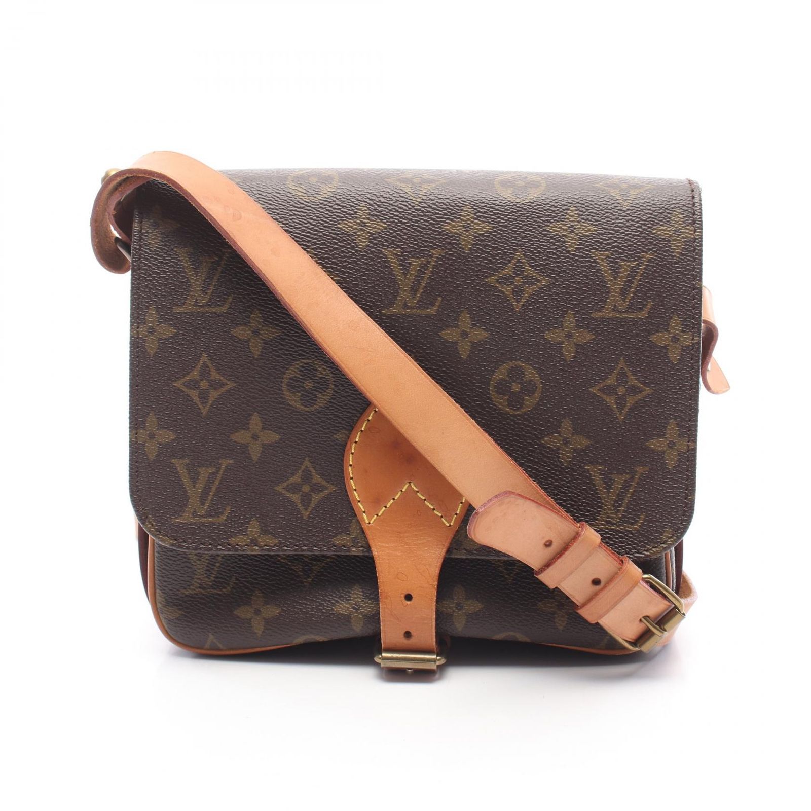 ルイ・ヴィトン LOUIS VUITTON ショルダーバッグ カルトシエールMM モノグラム M51253 PVCコーティングキャンバス レザー カルトシエーMM レディース Used B