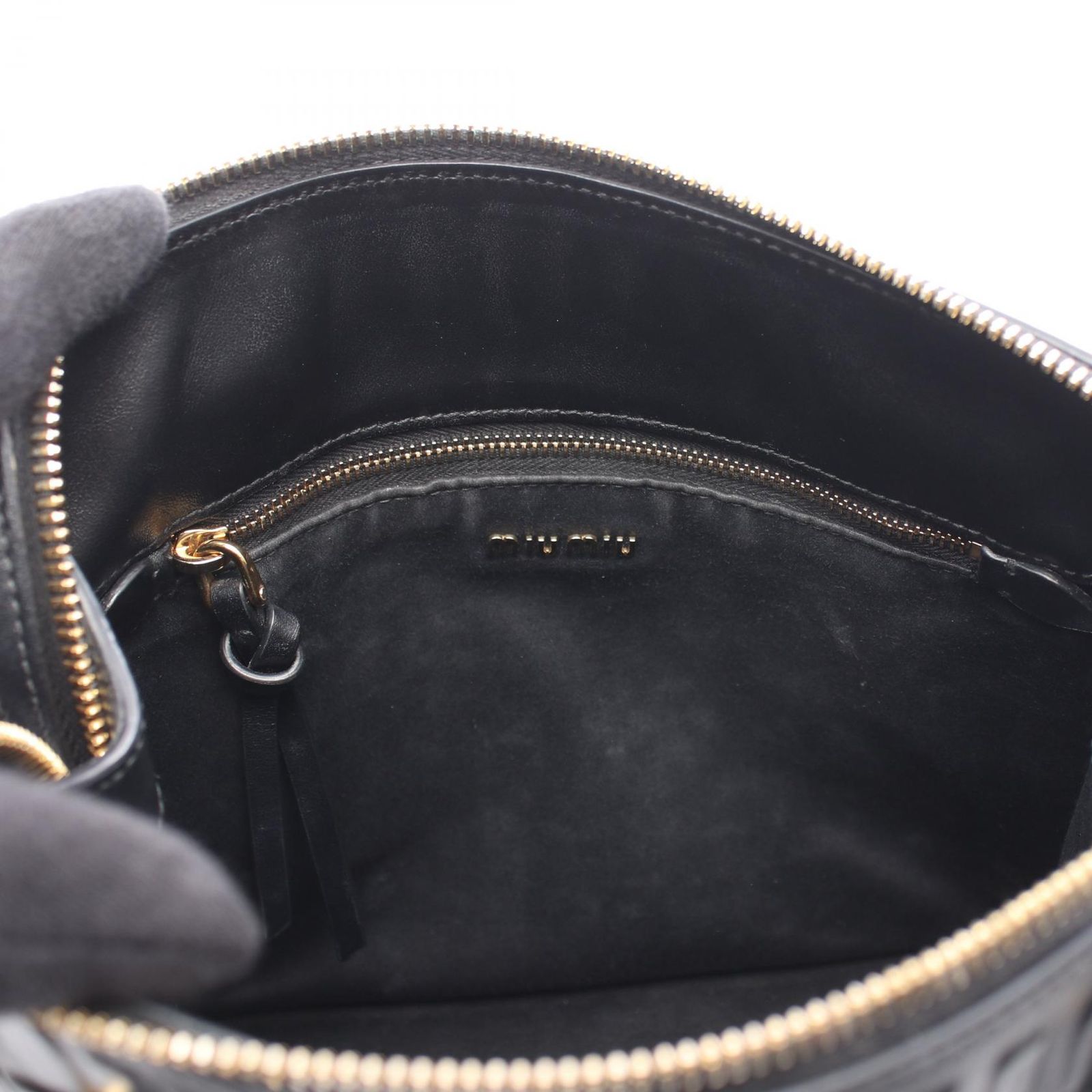 ミュウ ミュウ Miu Miu ハンドバッグ エンボスロゴ 2WAY 5BB111 