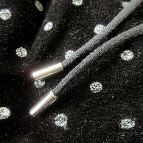 メゾンスペシャル MAISON SPECIAL ベロアパンツ 36 黒 ブラック ドット柄 ドローストリング ロング丈 21242465303 /AO43 ■GY57