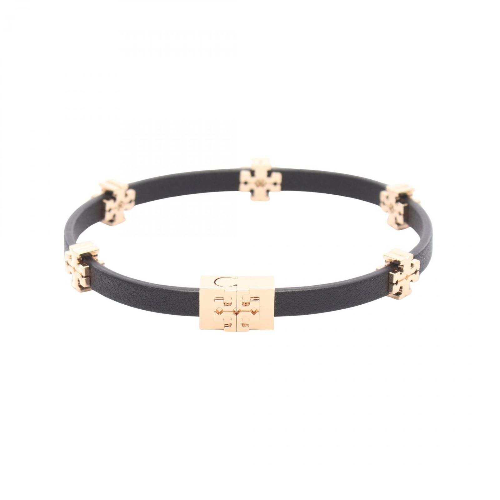 トリーバーチ Tory Burch ブレスレット ELEANOR BIO BRACELET 160150720SM ブラック/ゴールド レザー GP（ゴールドメッキ） ブレスレット レディース 新品