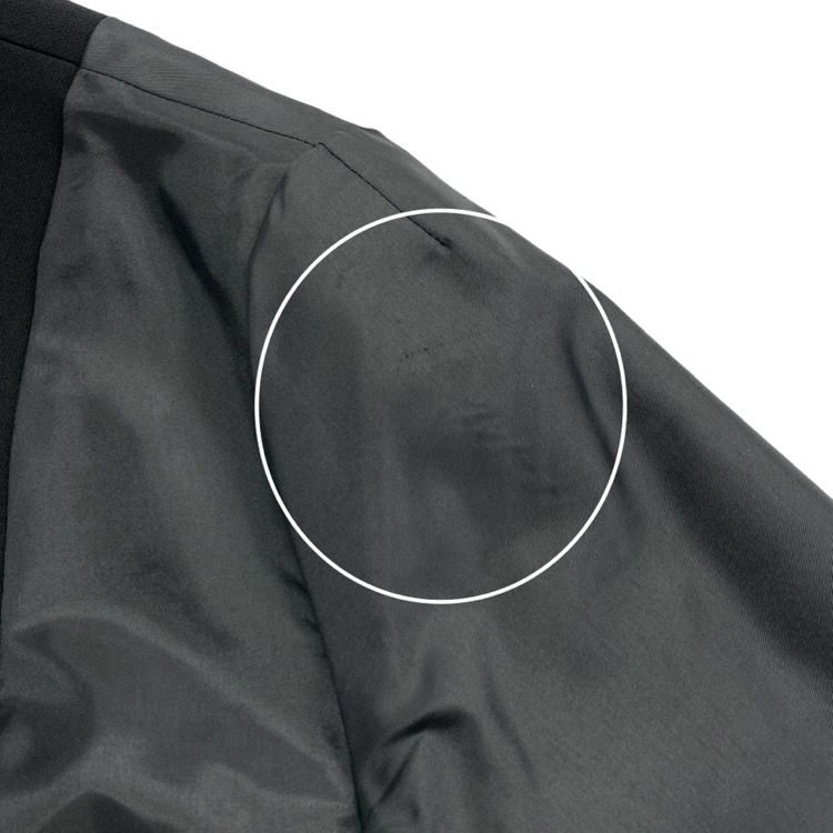 2025AW Mame Kurogouchi マメクロゴウチ Acetate Polyester Collarless Short Jacket くるみボタンショートジャケットブラック 3 MM25FW-JK118