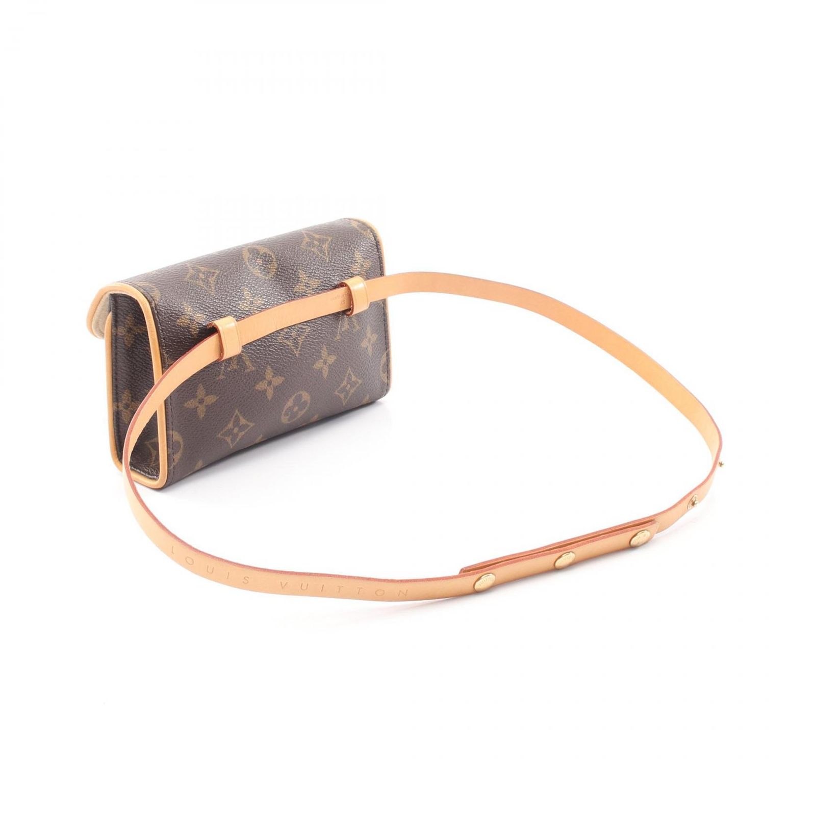 ルイ・ヴィトン LOUIS VUITTON ウエストバッグ ボディバッグ ポシェットフロランティーヌ モノグラム ブトンプレッション(XS)付き M51855 PVCコーティングキャンバス