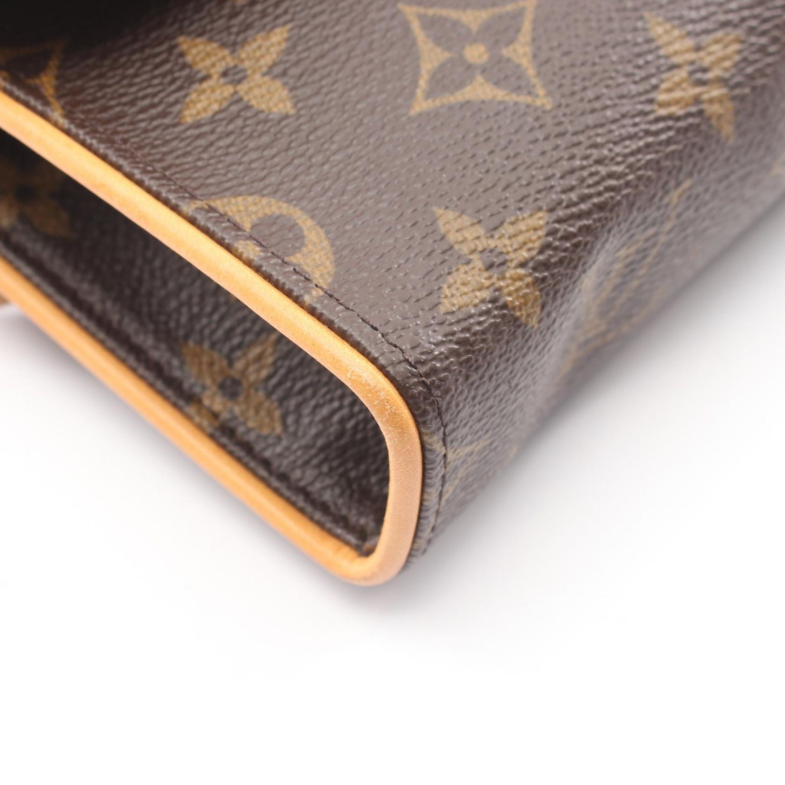 ルイ・ヴィトン LOUIS VUITTON ウエストバッグ ボディバッグ ポシェットフロランティーヌ モノグラム ブトンプレッション(XS)付き M51855 PVCコーティングキャンバス