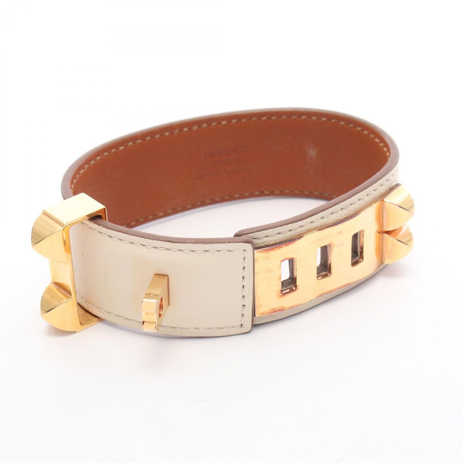 エルメス HERMES バングル コリエドシアン24 GP(ゴールドメッキ) レザー コリエ・ド・シアン レディース Used B エルメス HERMES バングル コリエドシアン24 GP(ゴールドメッキ) レザー コリエ・ド・シアン レディース Used B