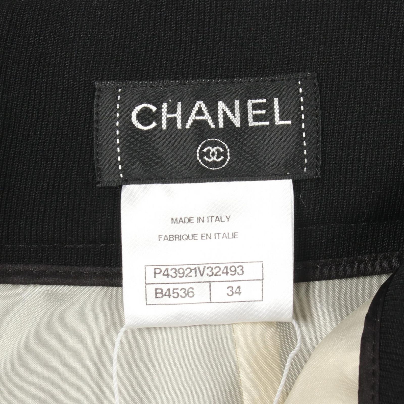 シャネル CHANEL パンツ レイヤード ワイド P43921V32493 ブラック ウール レイヤードパンツ レディース Used A