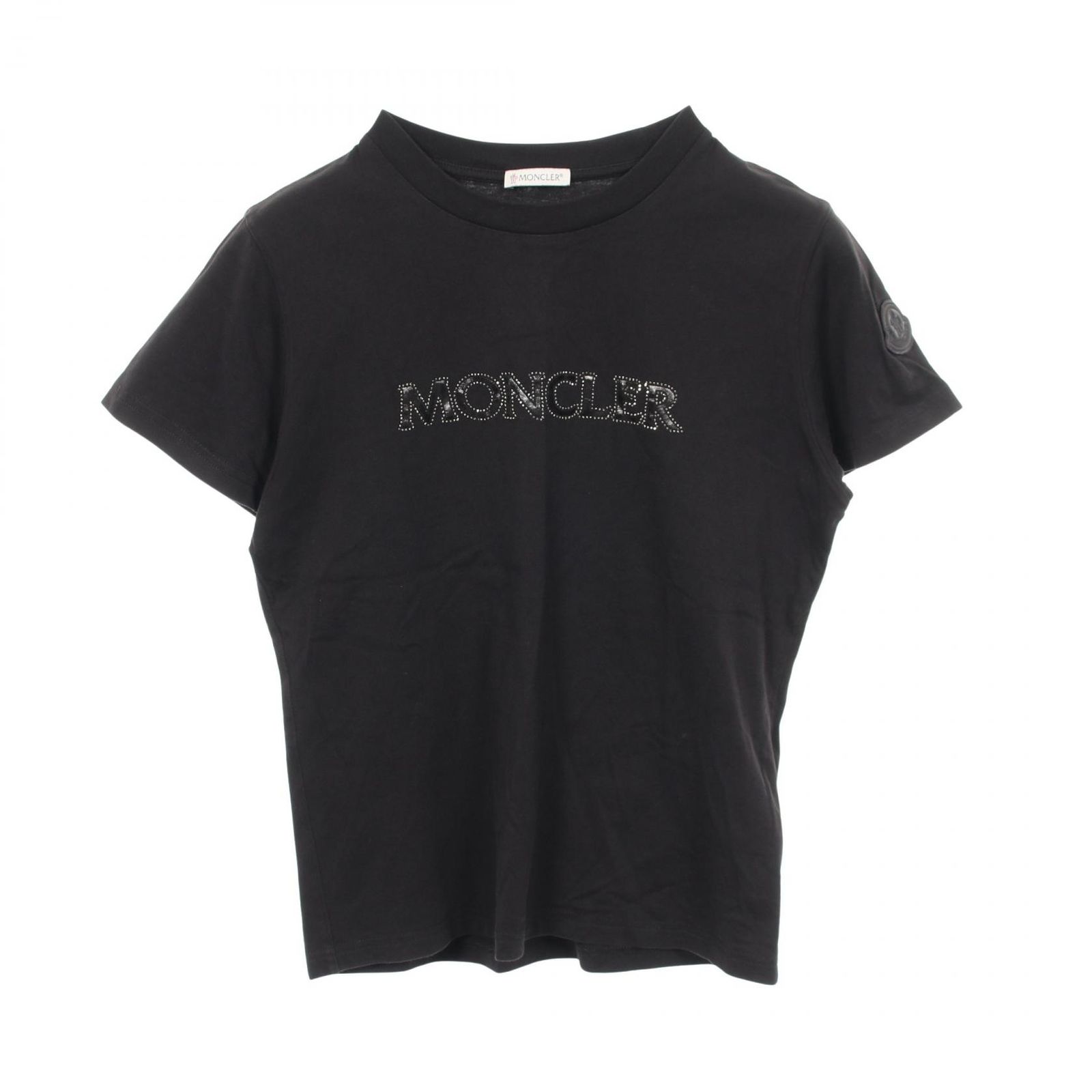 モンクレール MONCLER 半袖Tシャツ ロゴ ラインストーン クルーネック J20938C00021 コットン Tシャツ ラインストーン メンズ Used A