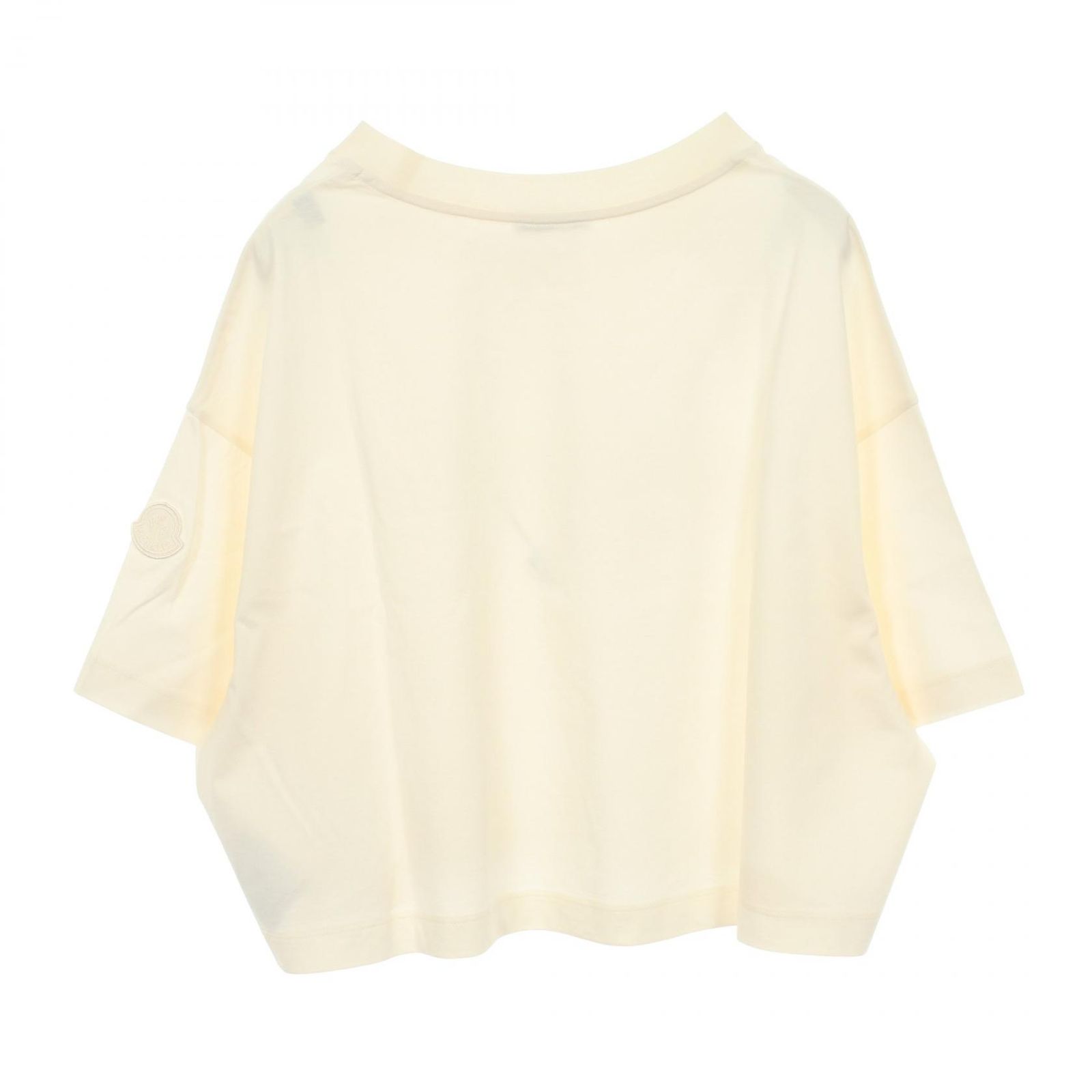 モンクレール MONCLER 半袖Tシャツ スパンコールロゴ クロップド コットン Tシャツ レディース Used A モンクレール MONCLER 半袖Tシャツ スパンコールロゴ クロップド コットン Tシャツ レディース Used A