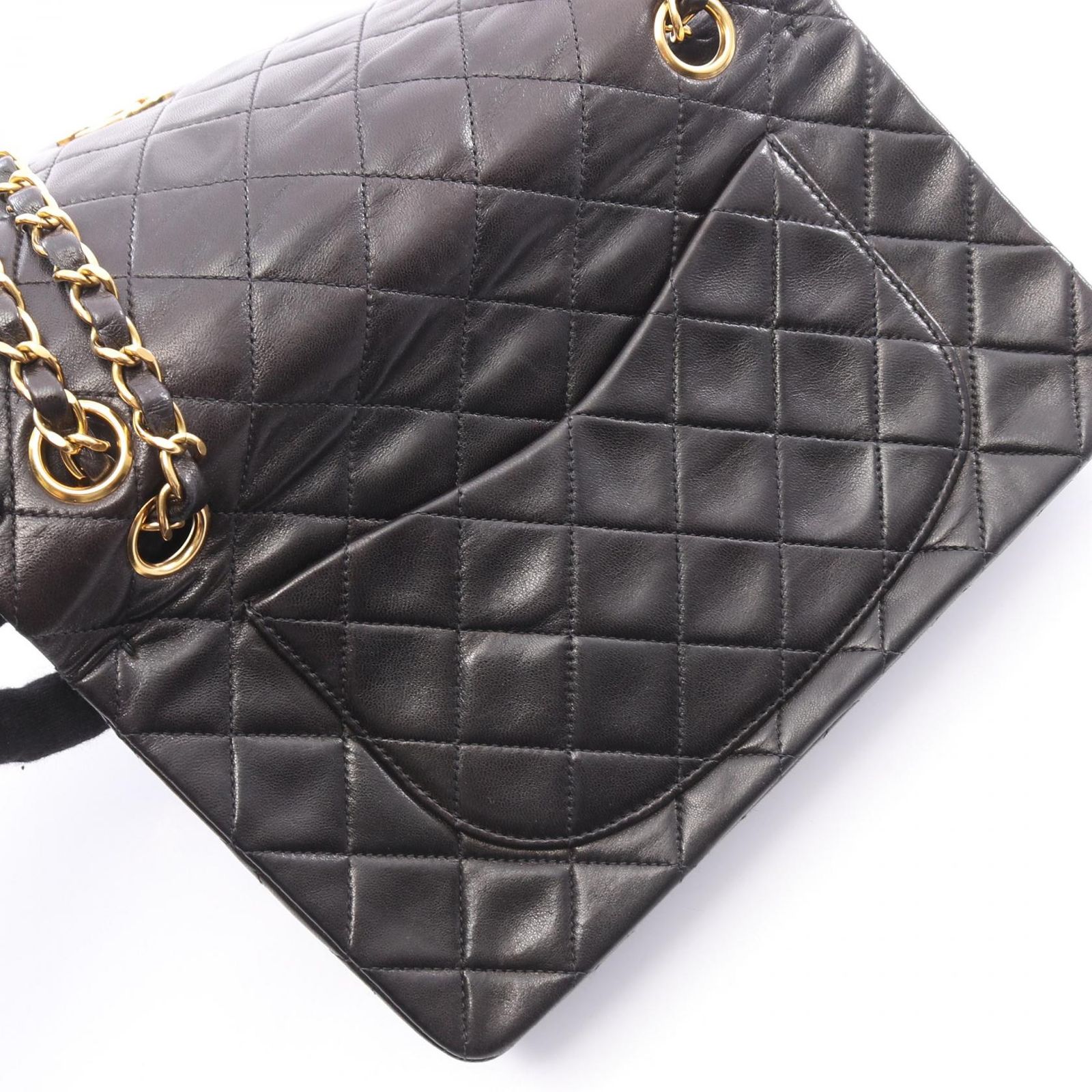 シャネル CHANEL ショルダーバッグ マトラッセ Wフラップ ブラック ラムスキン(羊革) マトラッセ ダブルフラップ チェーンショルダー レディース Used B シャネル CHANEL ショルダーバッグ マトラッセ Wフラップ ブラック ラムスキン(羊革) マトラッセ ダブルフラップ チェーンショルダー レディース Used B