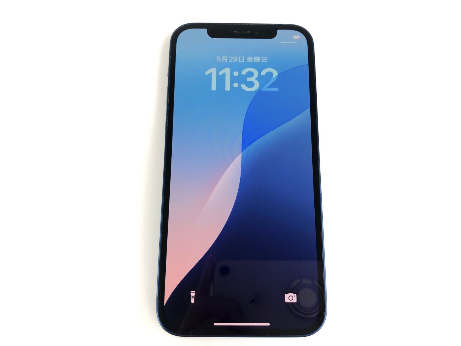 【動作確認済】Apple　iphone12　128GB　SIMフリー　最大容量：77％　判定：〇　ブルー　送料無料