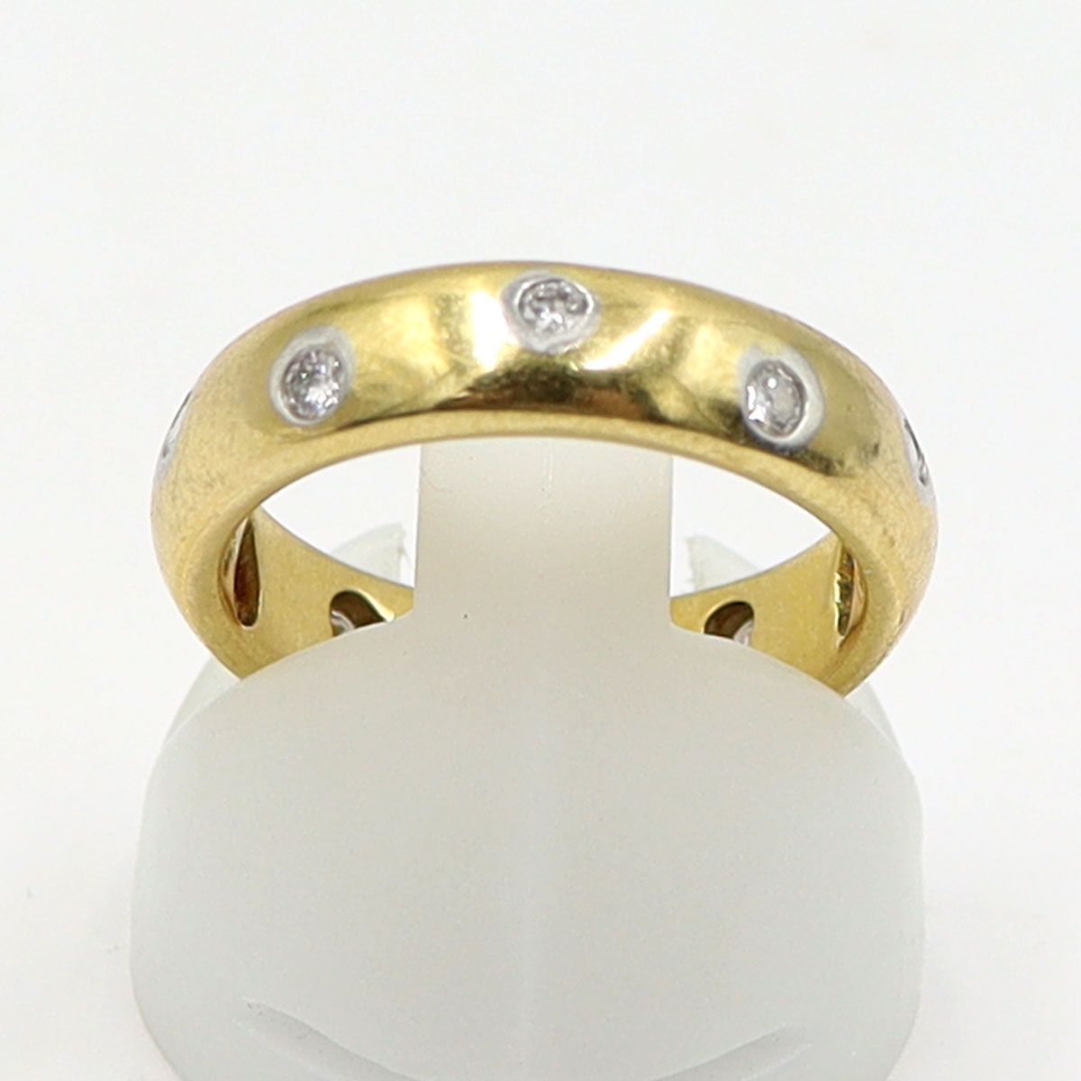 ティファニー(Tiffany & Co.)　750/Pt950ダイヤドッツリング　リングサイズ9号　レディース（中古）