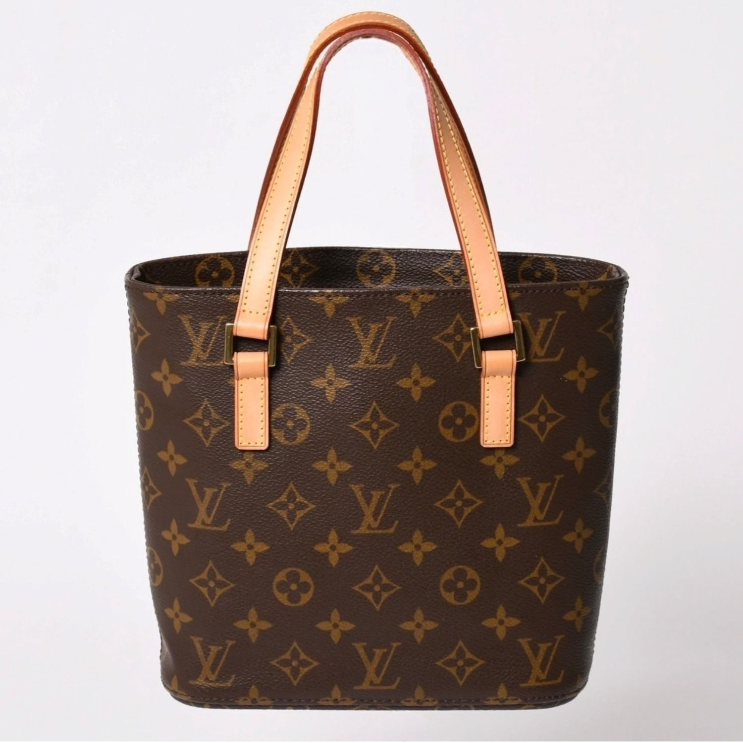 LOUIS VUITTON ルイヴィトン ヴァヴァンPM ハンドバッグ M51172 モノグラム PVC レザー ブラウン 美品 中古 4a003183