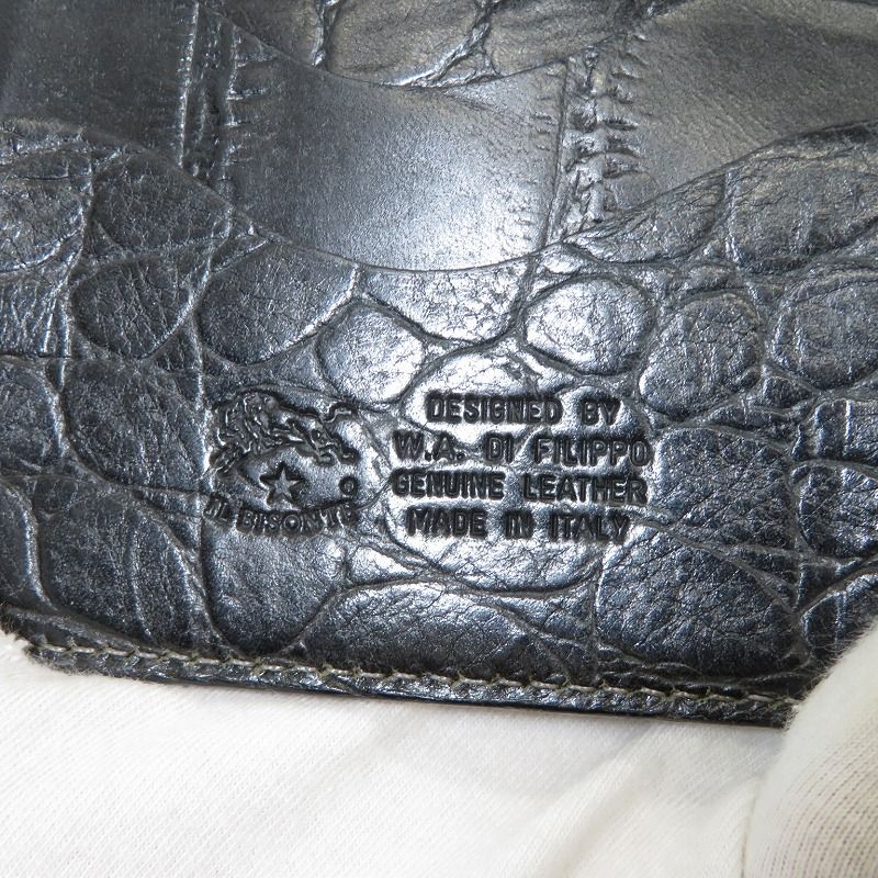 瀬戸大橋店】 中古 IL BISONTE | イルビゾンテ 長財布 型押しロング
