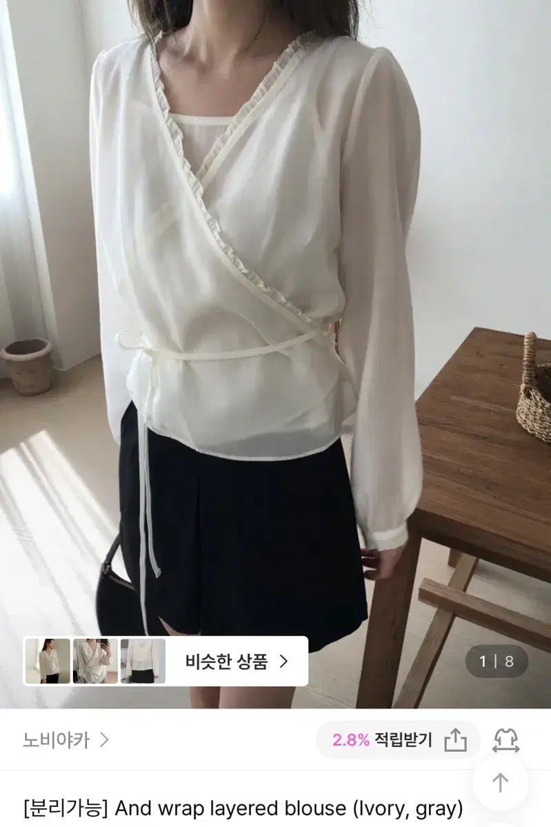 ノビヤカ And wrap layered blouse