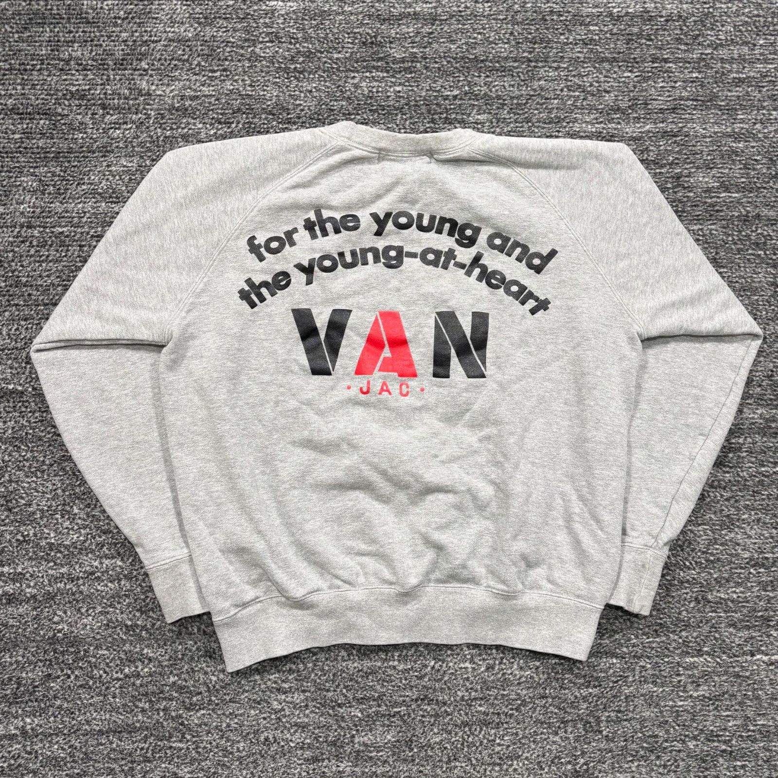 VAN JAC ロゴ ラグランスウェット グレー M VAN Jacket ヴァン 