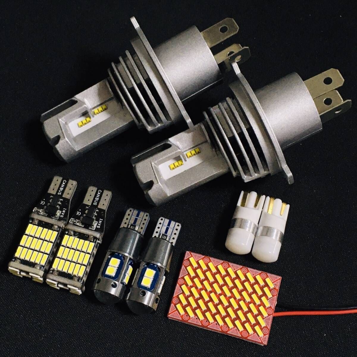 超爆光 ミラココア L675S L685S LED ルームランプセット 4014SMD 基板 H4ヘッドライト バックランプ ポジション球 ナンバー灯 ホワイト