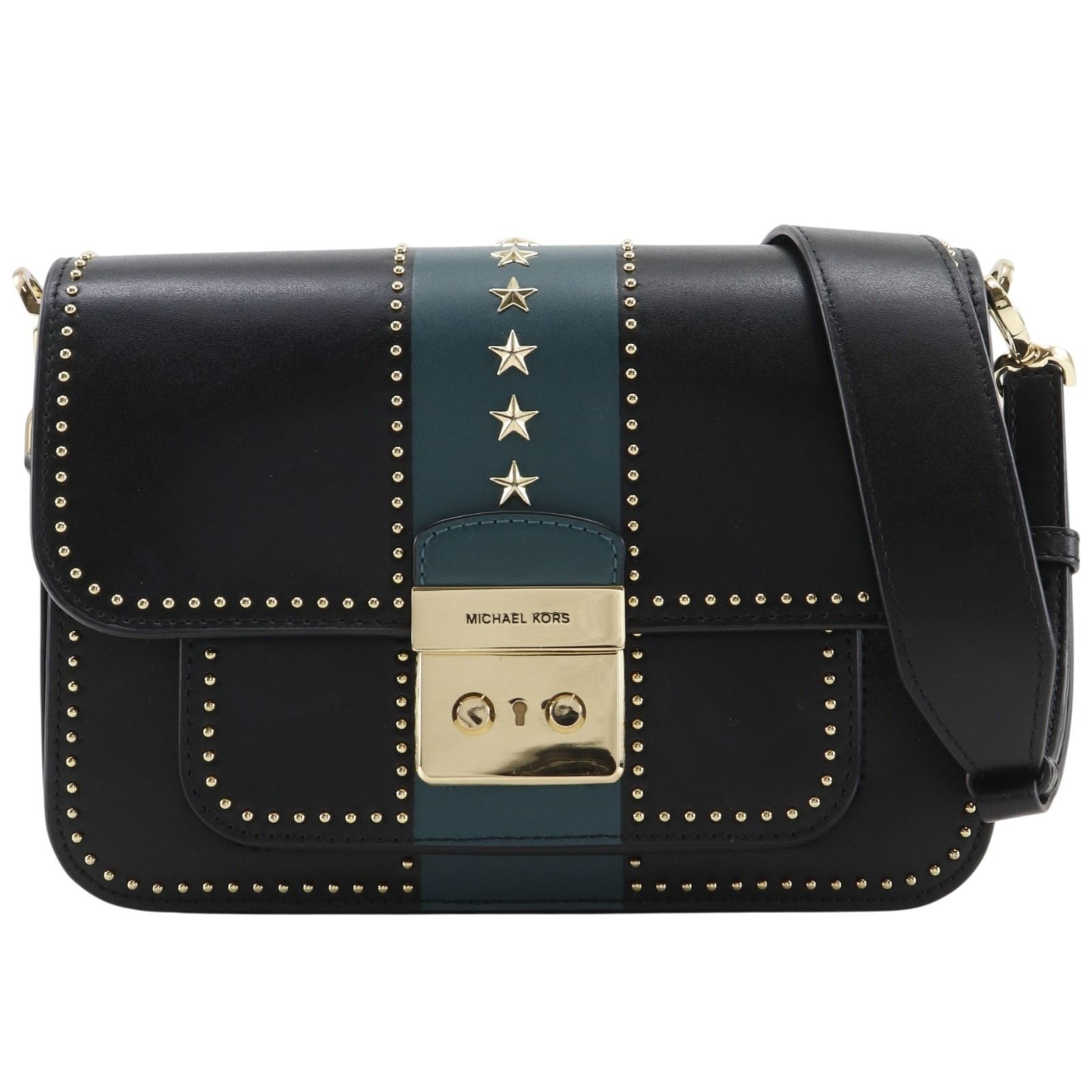【Michael Kors】マイケルコース スローンエディター スタッズ 30F8GS9L3Y レザー 黒 レディース ショルダーバッグ