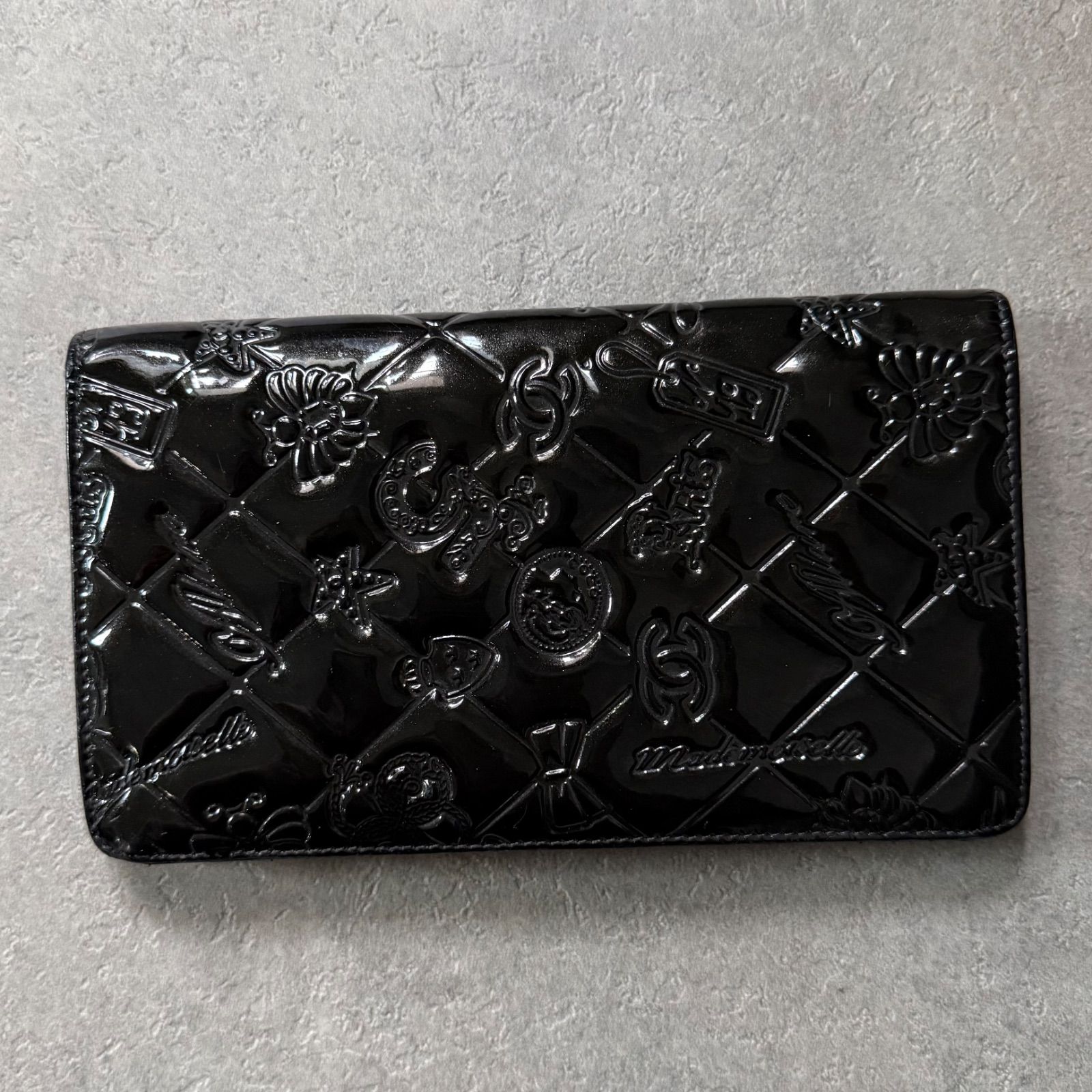 シャネル 財布 ココマーク パテントレザー 二つ折り 財布 黒 CHANEL CHANEL シャネル アイコン ココマーク パテントレザー 二つ折り長財布