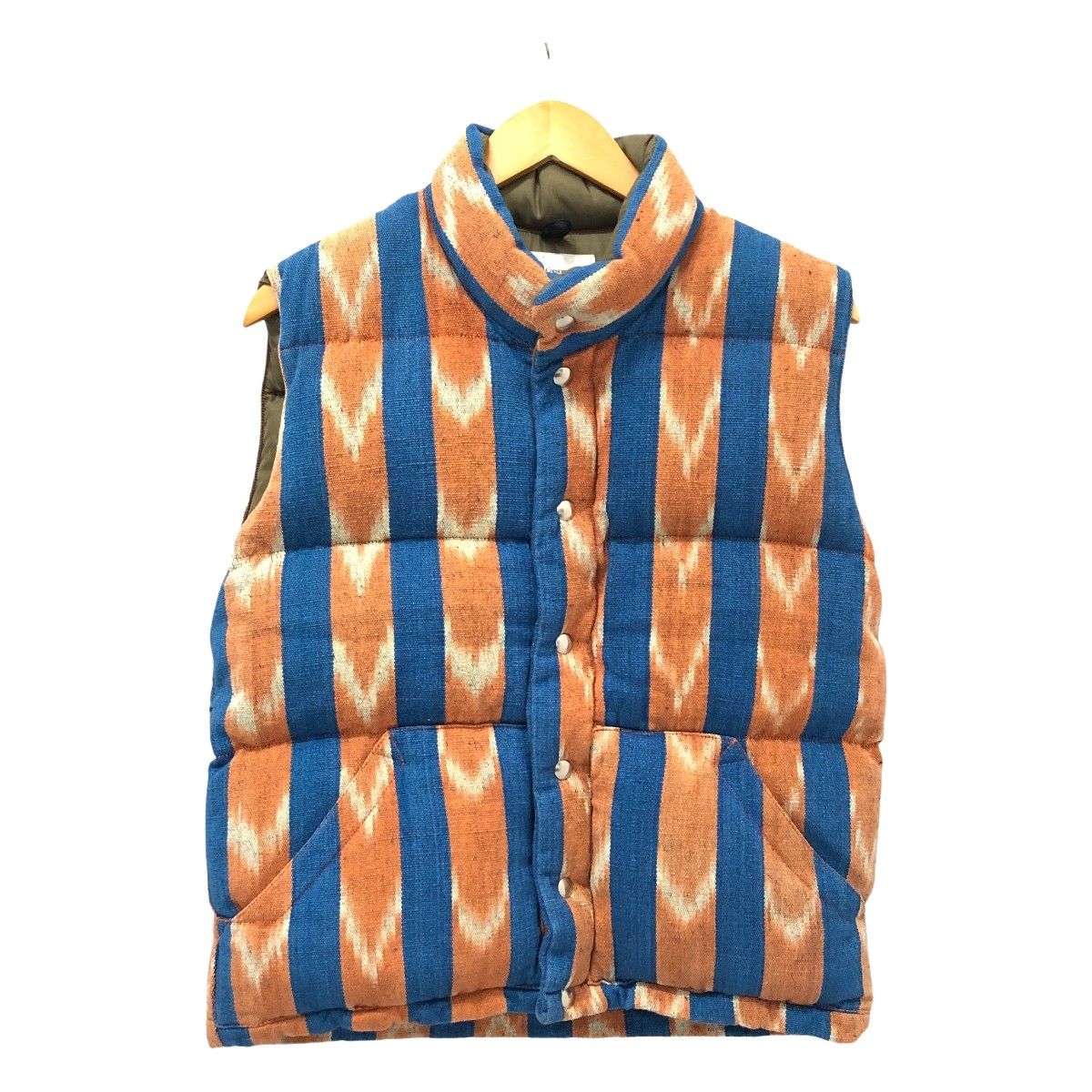 80s Crescent Down Works ベスト ダウンベスト 古着 SIZE S ネイビー x オレンジ
