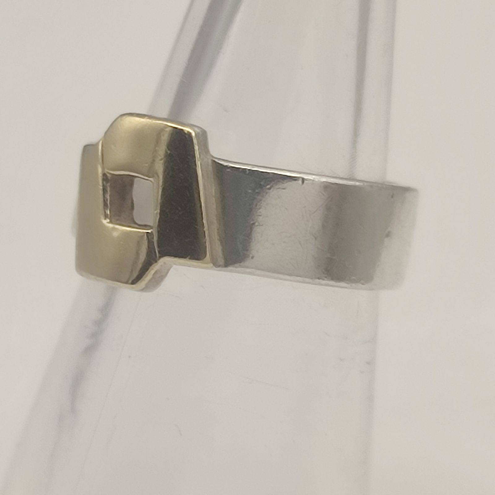 シルバー 925 K18 コンビ　リング　17号 美品】コンビリング K18 シルバー925 silver 10号 4.3g - メルカリ