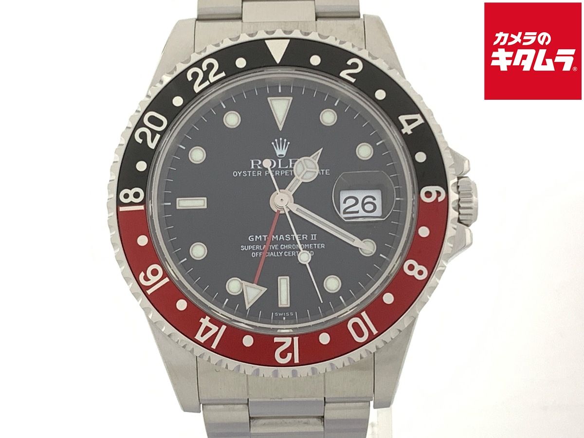 【中古】 【良品】 ロレックス(ROLEX) GMTマスターII ブラック 16710 ステンレス ブラック/レッドベゼル