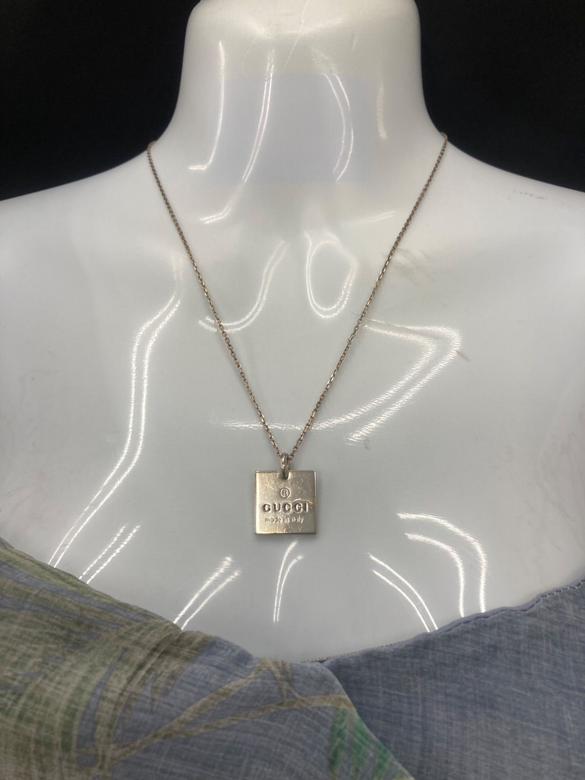 GUCCI グッチ ネックレス スクエアプレート 925 シルバー 平塚店 B-2