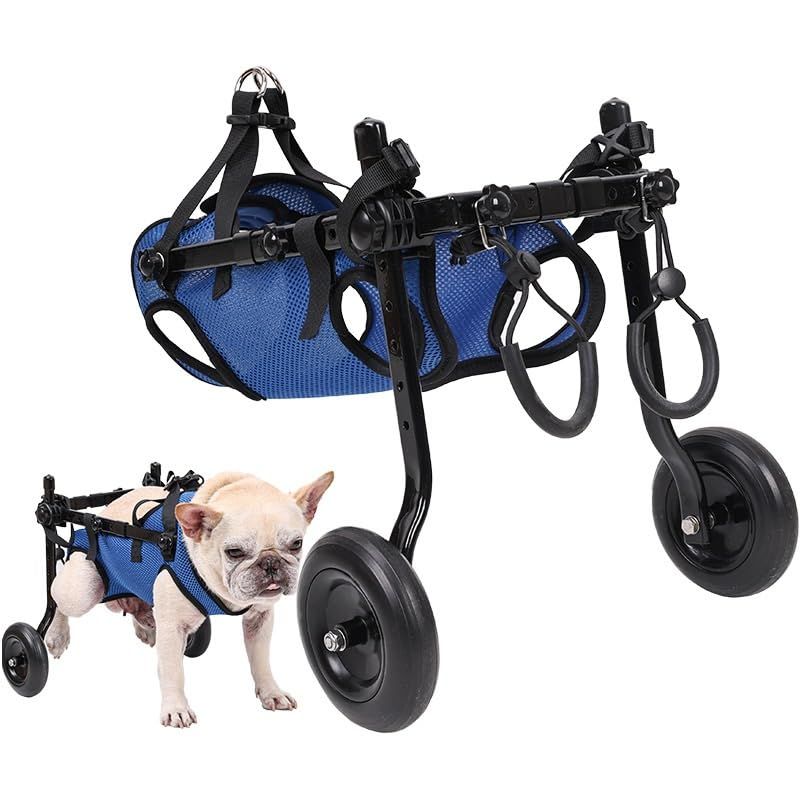 【新品】EdisonBrain 犬の歩行器 犬用車椅子 ペット 散歩 サポート 介護 軽量 カート タイプ 後ろ足 補助 輪 サイズ 調整可能 リハビリ 怪我 後肢 2輪 用具 老犬 ヘルスケア ハーネス 小動物 (S) 468f3dca