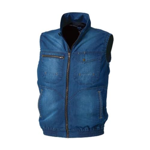 空調服(R) デニム ベスト KU92260 作業着 服 長袖 半袖 ウェアのみ 綿・ポリ混紡 ファン付き メンズ レディース 夏 暑さ対策 冷却 作業服 ファンベスト 空調 空調服ランキング ワークウェア ライトブルー Me 6c0ebec6