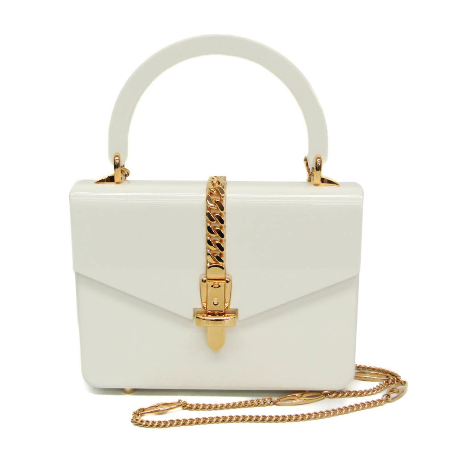 グッチ(Gucci) シルヴィ 1969 アクリル ミニ 589482 レディース アクリル ハンドバッグ,ショルダーバッグ ホワイト