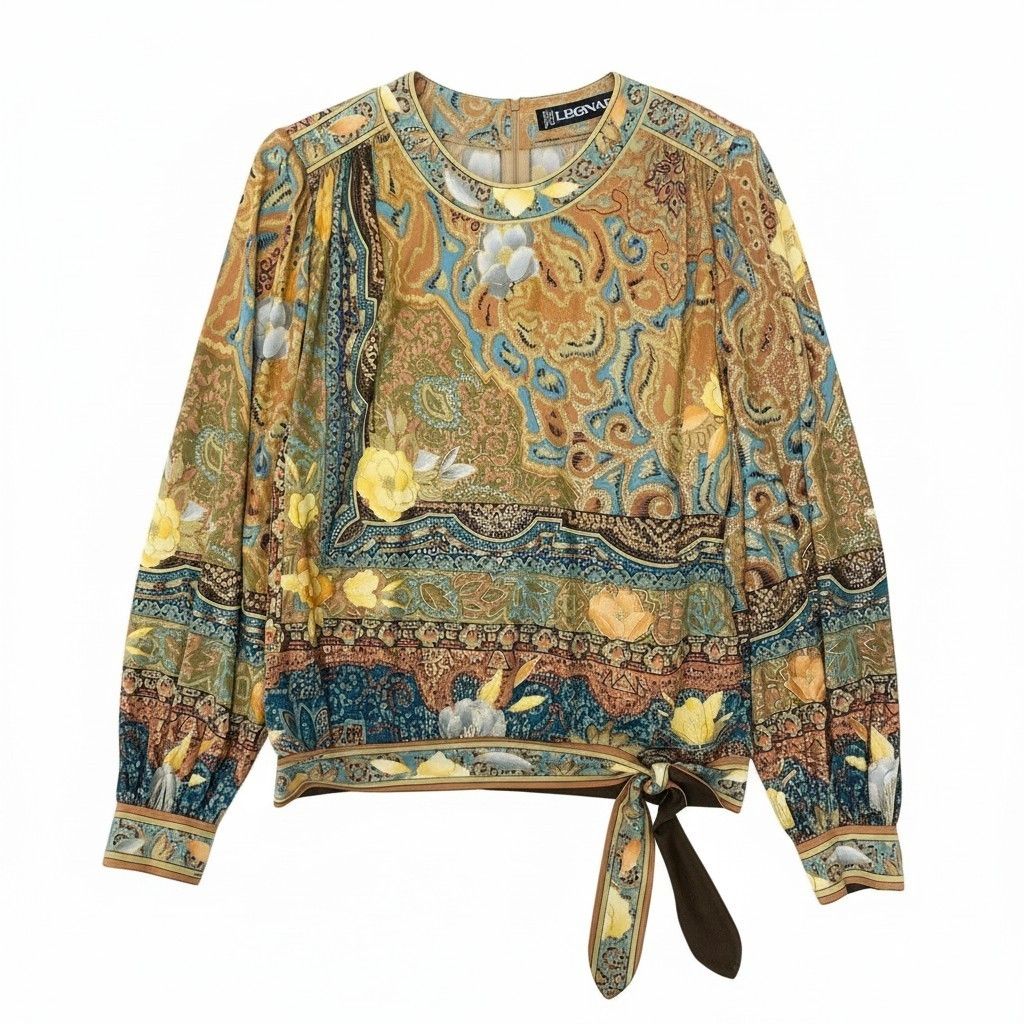 LEONARD FASHION 花柄長袖トップス 極美品】LEONAED レオナール 花柄