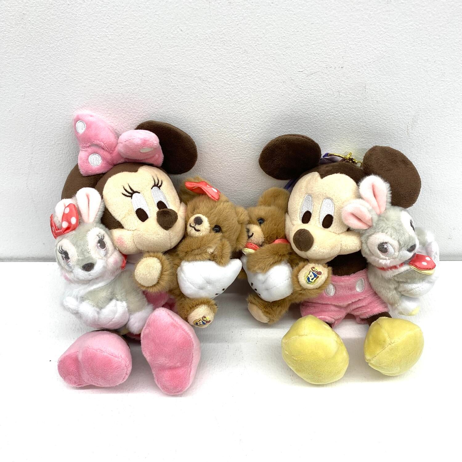 【★加古川物流】中古 ユニベスティーズ ミッキー ＆ ミニー プラッシュキーチェーン セット：【743】