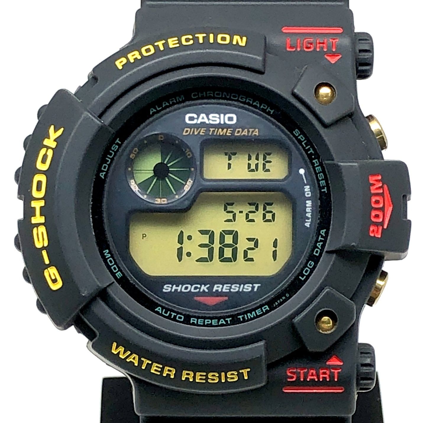G-SHOCK ジーショック DW-6300-1B FROGMAN 初代フロッグマン 海外モデル 初期 ダークグレー グリーン豆球 1993年8月発売