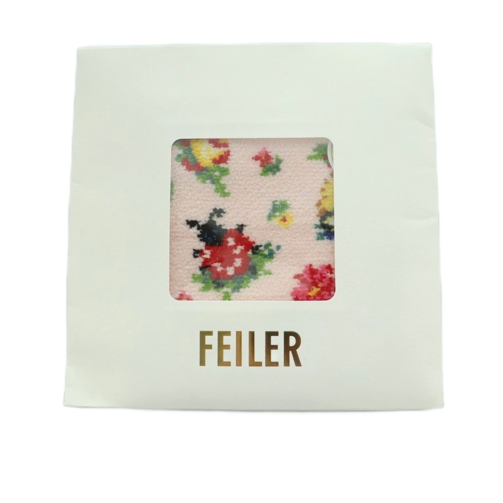 フェイラー FEILER ハイジ 2点セット タオルハンカチ 総柄 ピンク 黒