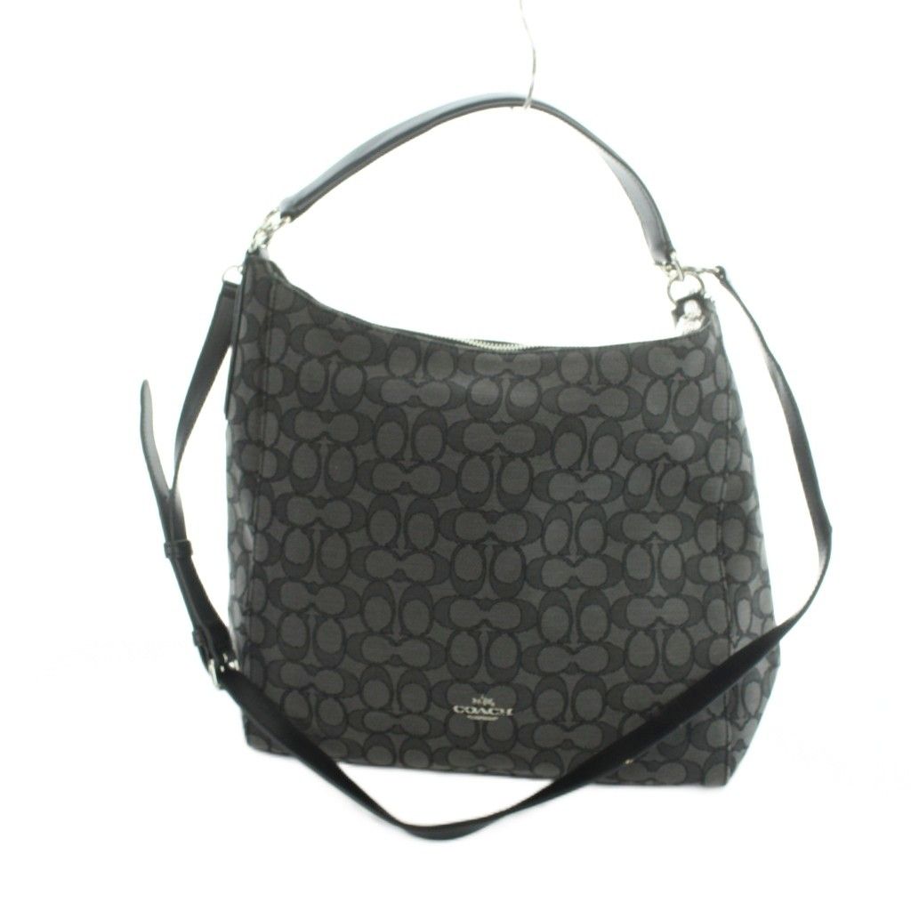 コーチ COACH F58327 ショルダーバッグ ハンド 2WAY PVC レザー シグネチャー 黒 ブラック ■GY18 /MQ