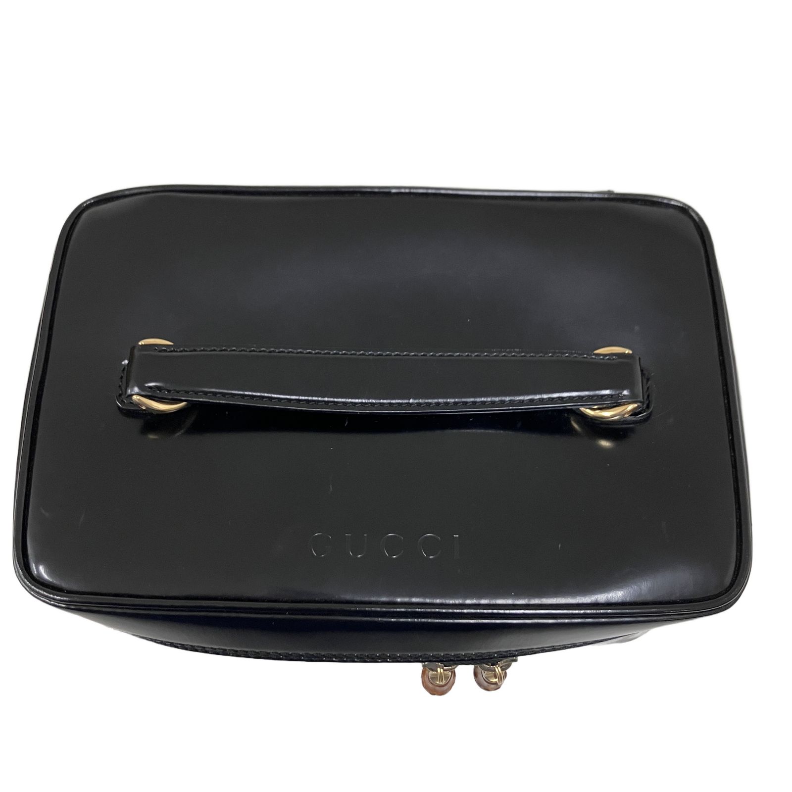 GUCCI グッチ 032 1956 0150 バンブー バニティ バッグ ポーチ 小物入れ ブラック レディース ブランド 中古 O11242732