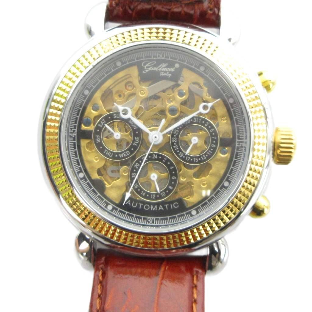 Gallucci ガルーチ 腕時計 スケルトン 自動巻き ウォッチ ゴールド色 シルバー色 ■GY42 /MQ