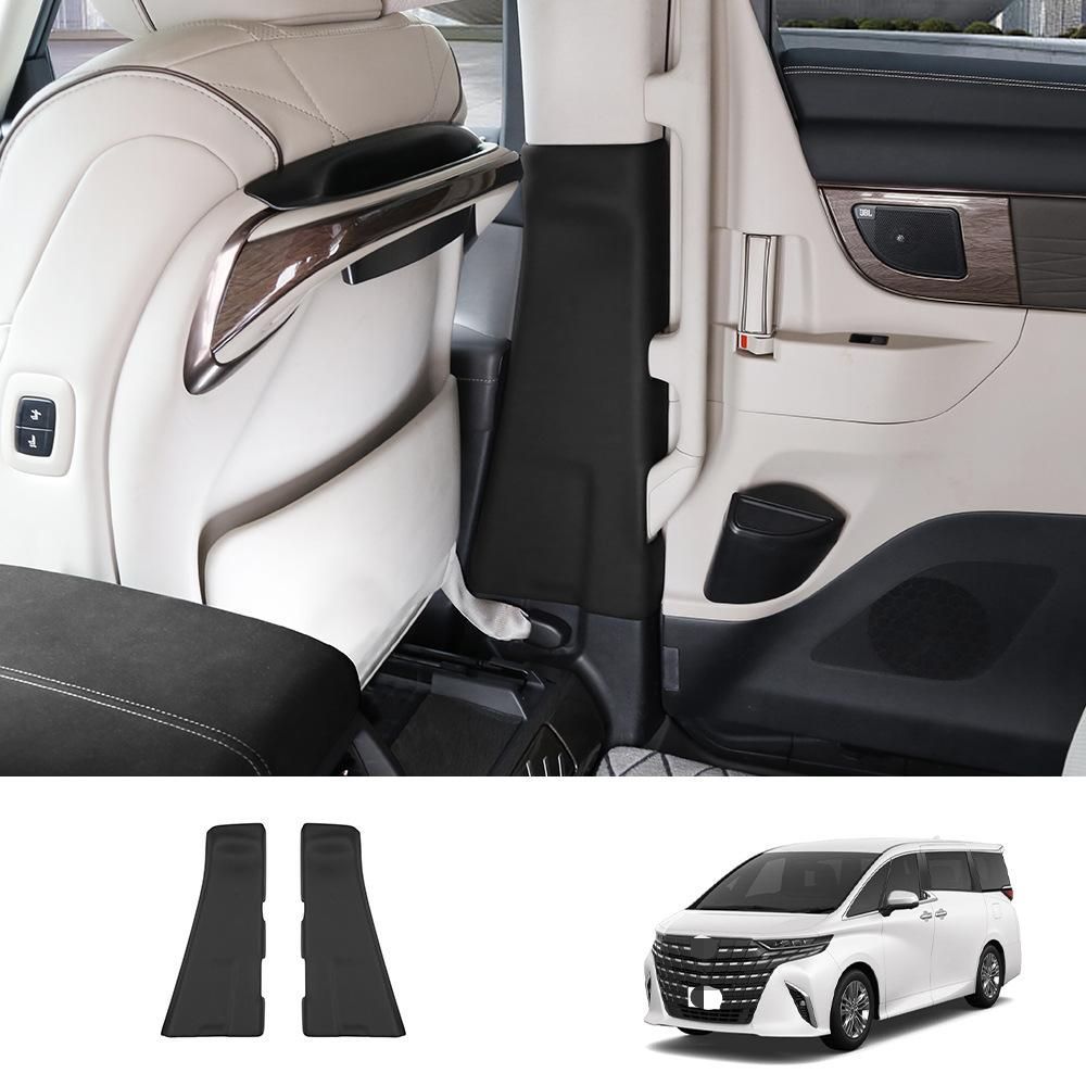 トヨタ アルファード ALPHARD ヴェルファイア VELLFIRE 2023年モデル 40対応 Bピラー内側保護パネル ABS レザー素材 2枚セット ブラック 傷防止 擦れ対策 耐摩耗 車内内装カバー 貼り付け取付 インテリア保護 上質感アップ 専用設計