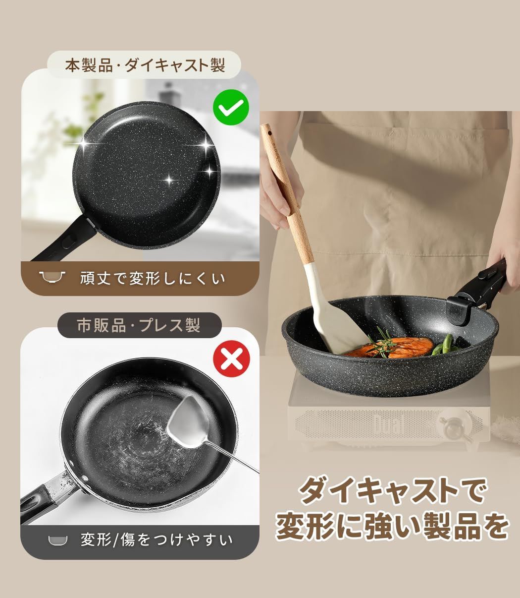 CAROTE カローテ フライパン セット 12点 IH·ガス火対応 PFOAなどの 