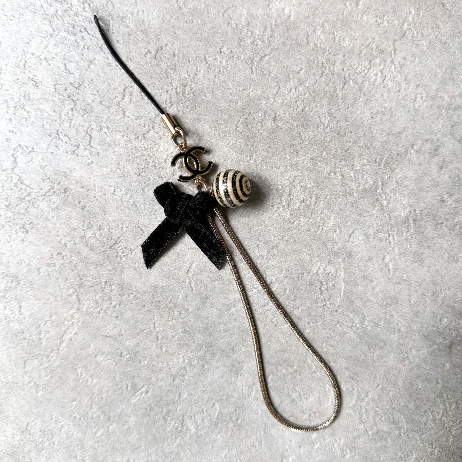 希少 CHANEL シャネル ココマーク リボン ストラップ キーホルダー