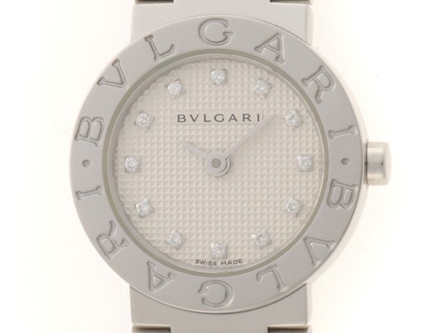 BVLGARI ブルガリ ブルガリブルガリ ニューブレスレット BB23SS 腕時計 SS ステンレススチール クオーツ ホワイト12Pダイヤモンド文字盤 レディース【中古】460