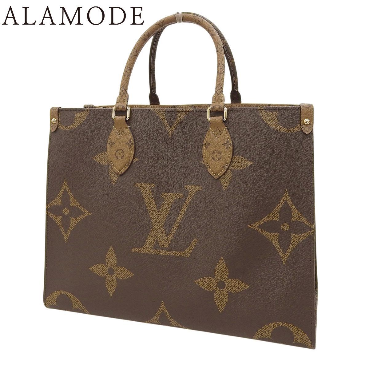 LOUIS VUITTON(ルイ・ヴィトン) モノグラム・ジャイアント オンザゴーMM ハンドバッグ トートバッグ 2WAY 肩掛け モノグラムキャンバス モノグラム･リバース キャンバス ブラウン キャメル M45321 40802188094【アラモード】