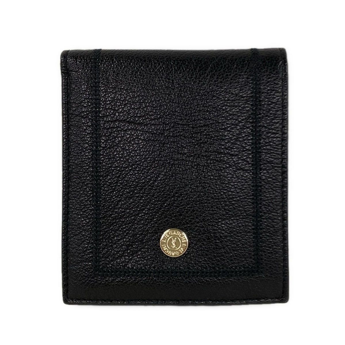 YvesSaintLaurent rivegauche (YSL)(イヴサンローランリヴゴーシュ) 2つ折り財布 - 133566 黒 レザー