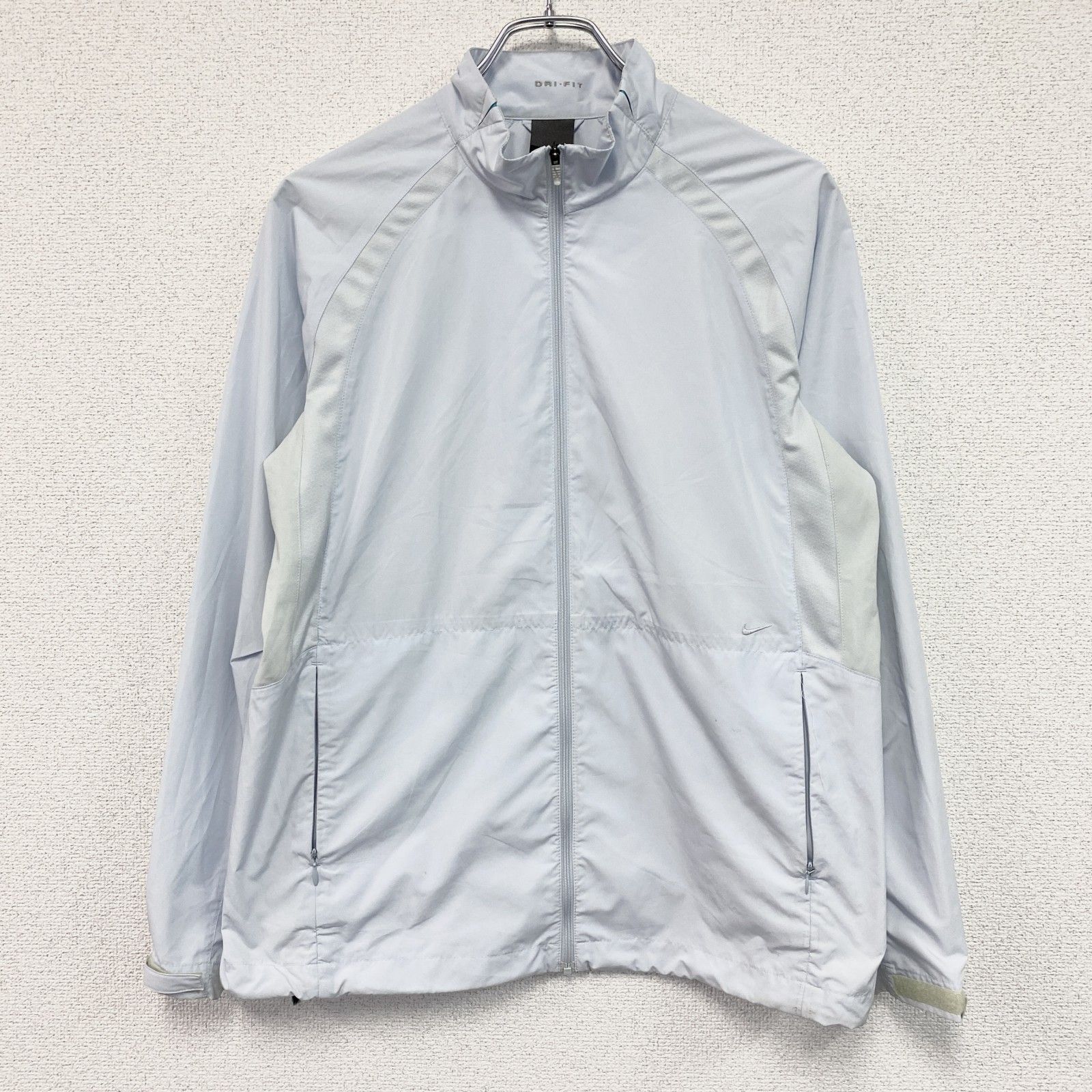 NIKE　ナイキ　DRI-FIT　フルジップジャケット　スウッシュ　水色　ライトブルー　Lサイズ　古着