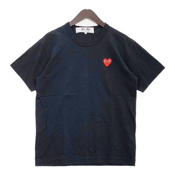 PLAY COMME des GARCONS プレイコムデギャルソン Tシャツ 半袖 カットソー AD-2024 AX-T108 ハート Lサイズ ブラック トップス DM19227■