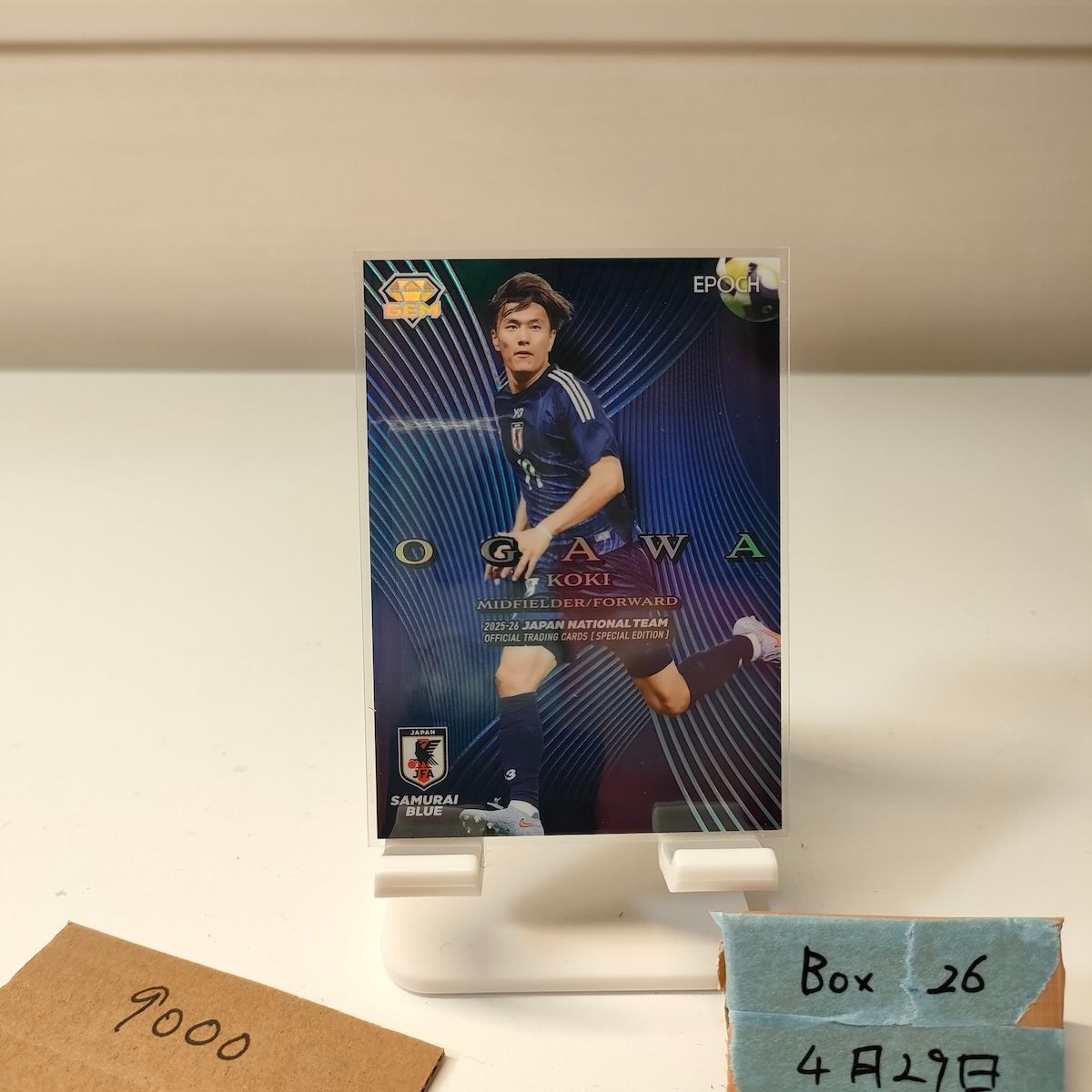 2025-26 EPOCH 小川航基 01/27 サッカー日本代表 GEM Limited Edition ファーストナンバー First Number カード