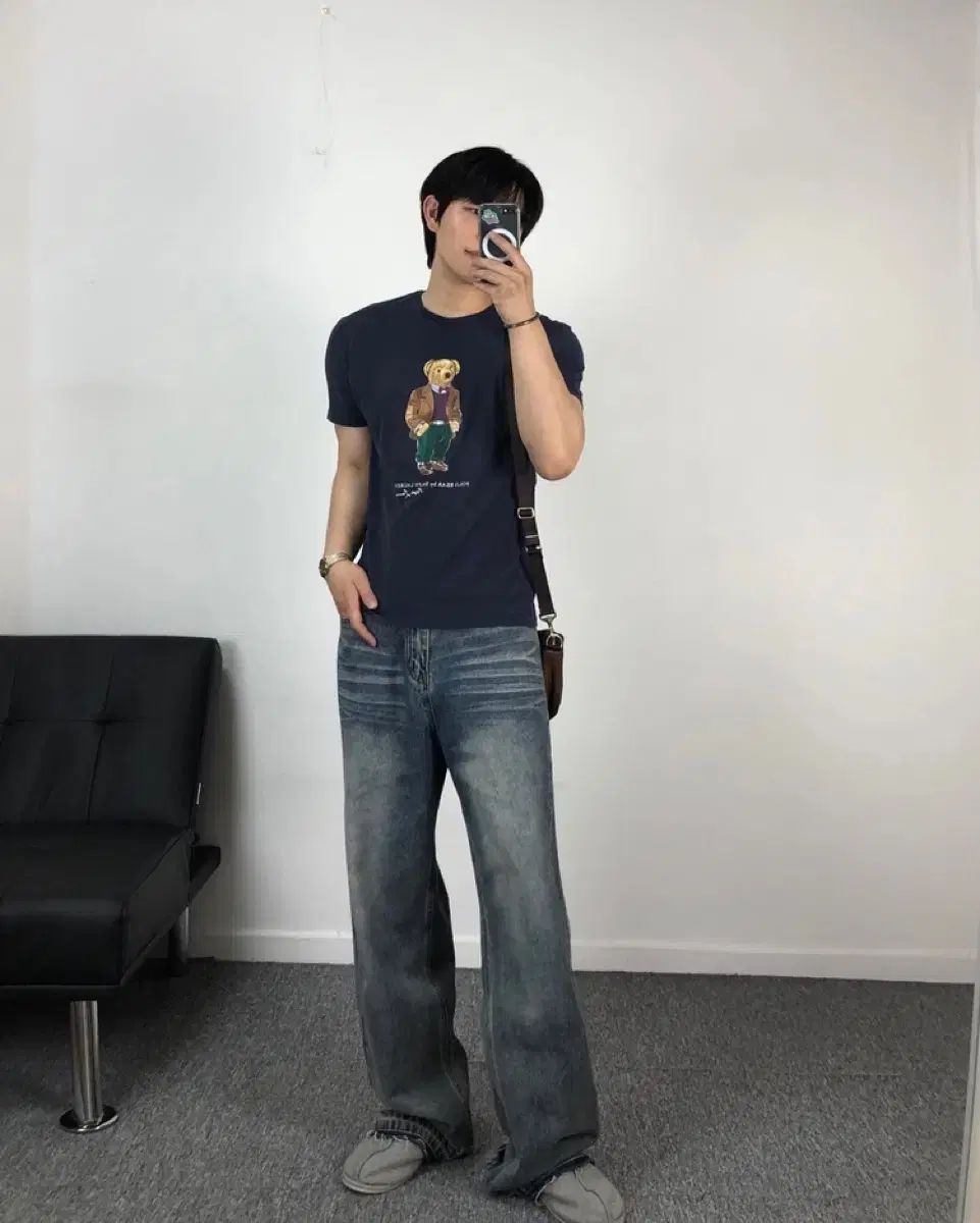 ポロ正規品クマ半袖Tシャツ ネイビー
