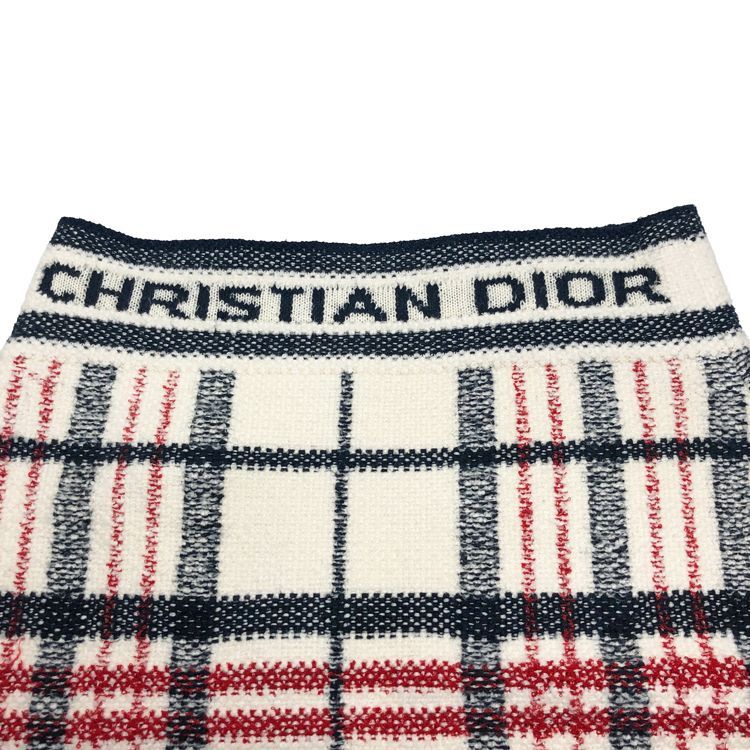 Christian Dior クリスチャンディオール Aライン ツイード・チェック