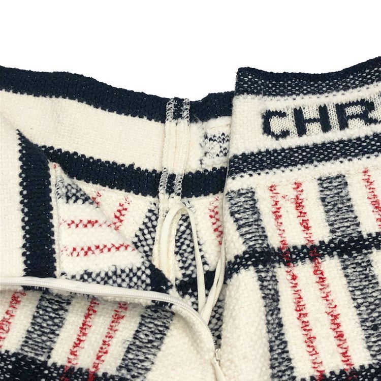 Christian Dior クリスチャンディオール Aライン ツイード・チェック
